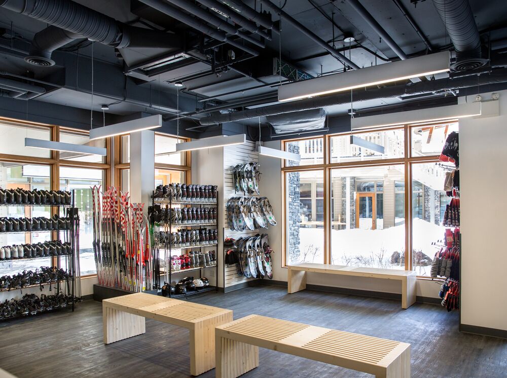 Interior of the Banff Adventures store in the Banff townsite.